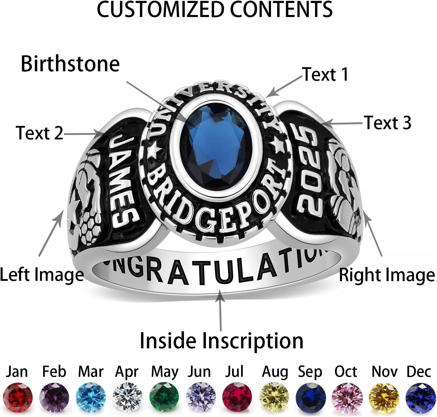 JOSTENS RING 10k WhiteGold CLASS RING 88 【公式通販】