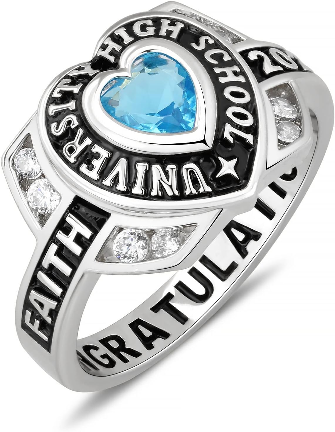 Xrt Ring Custom Class Rings Heart Shape Rings Class Rings for Women High School