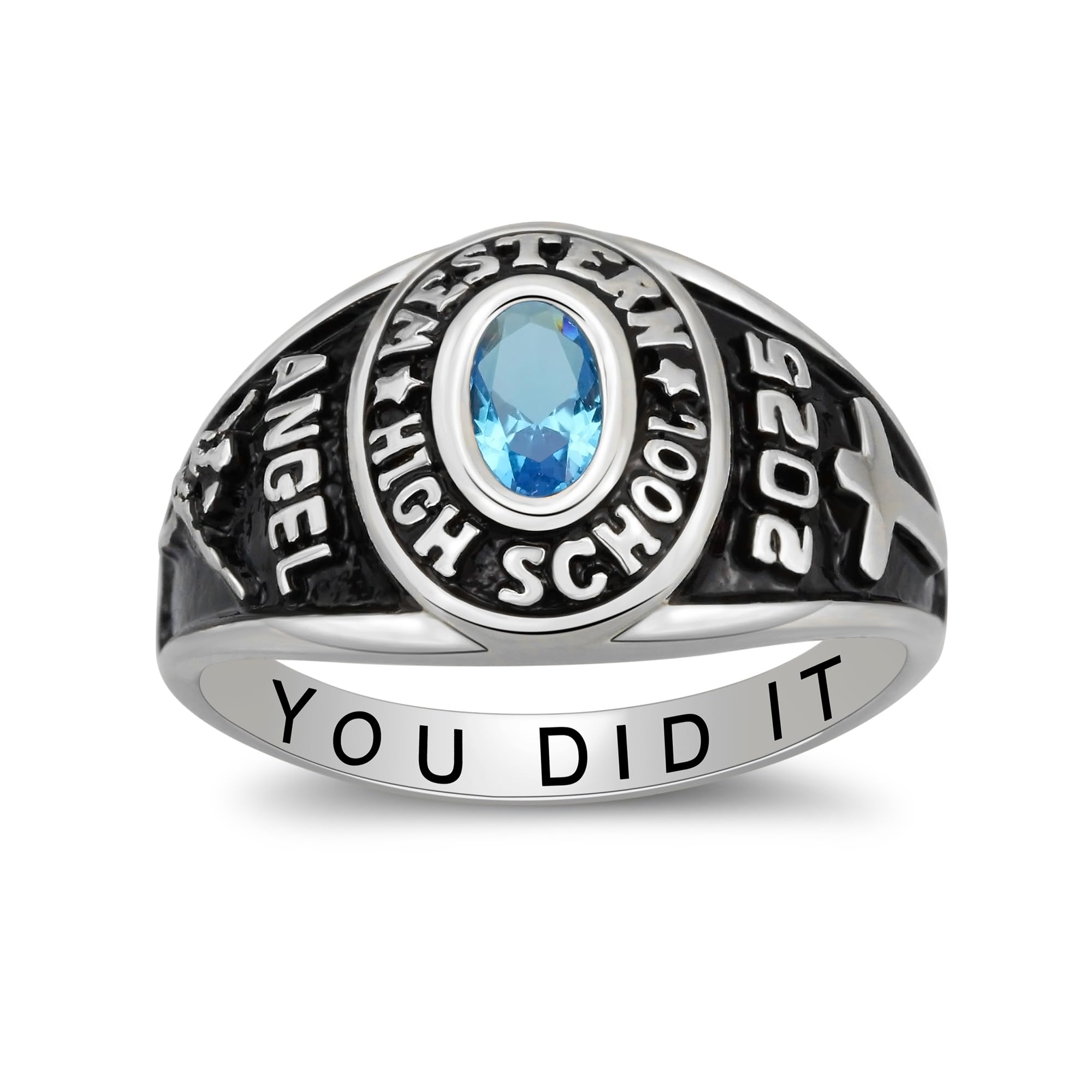 Xrt Ring Sterling Silver Class Rings Personalized Custom Rings Class Rings for