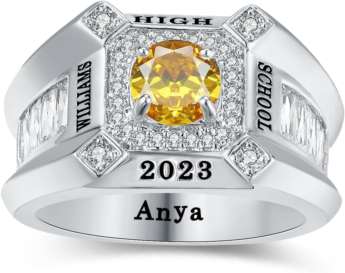 Xrt Ring Custom Class Rings Fully Personalized Class Rings for Men Birthstone S