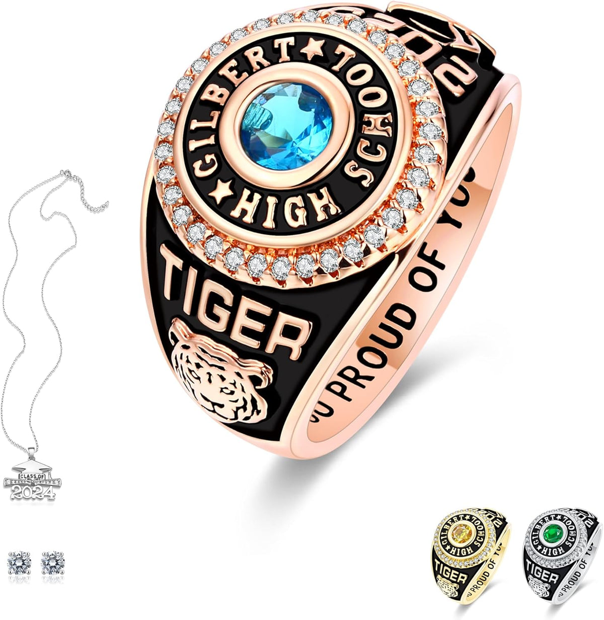 Xrt Ring Custom Class Rings Fully Personalized Class Rings for Women Birthstone