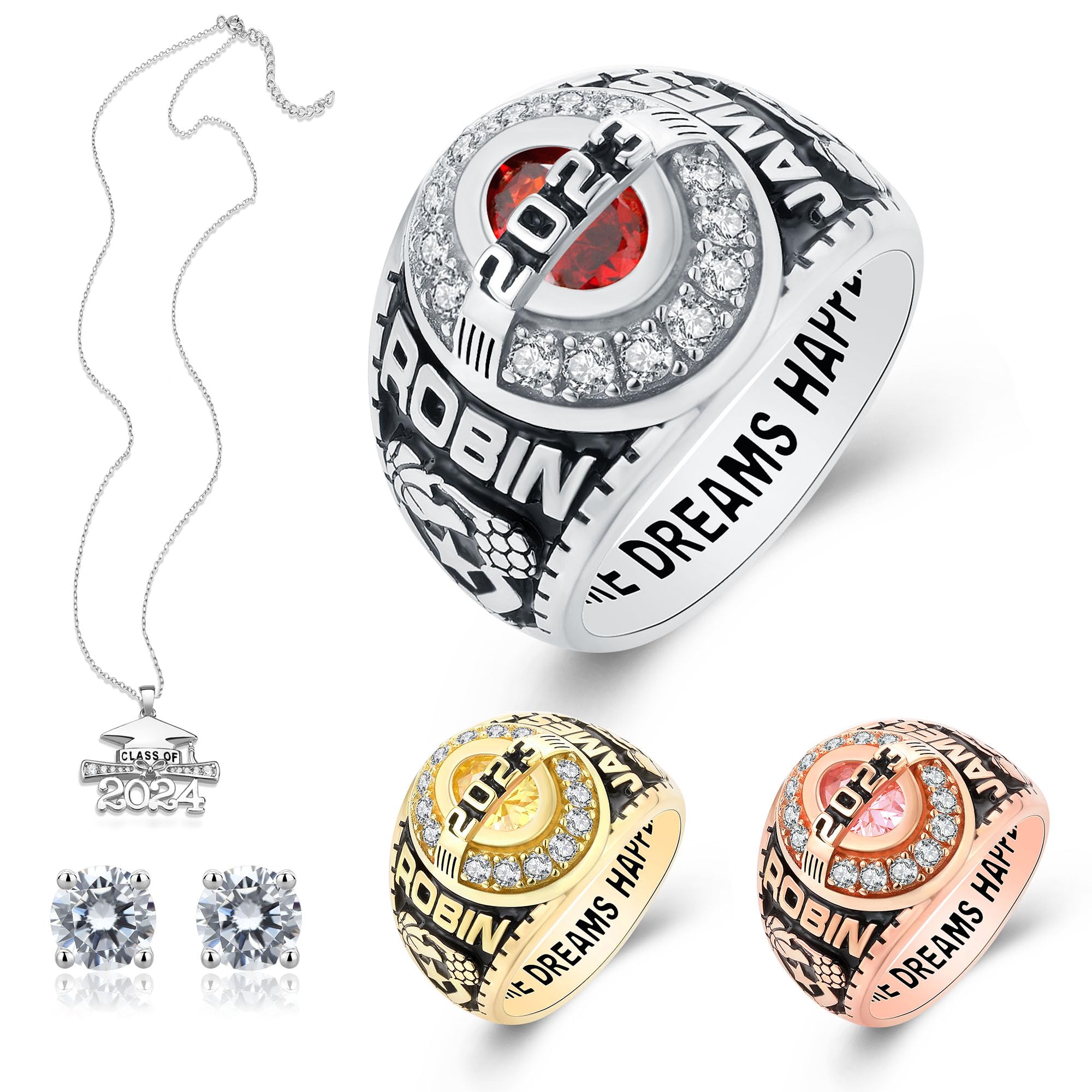Personalized Custom Class Rings Sterling Silver Rings Class Rings for